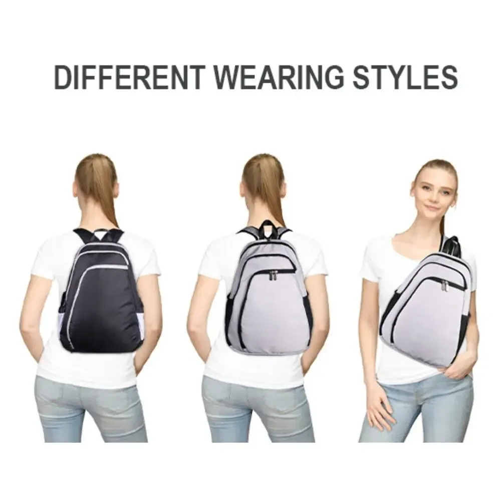 SPOENGRU Small Backpack for Women Men, Convertible Sling Backpack Grey